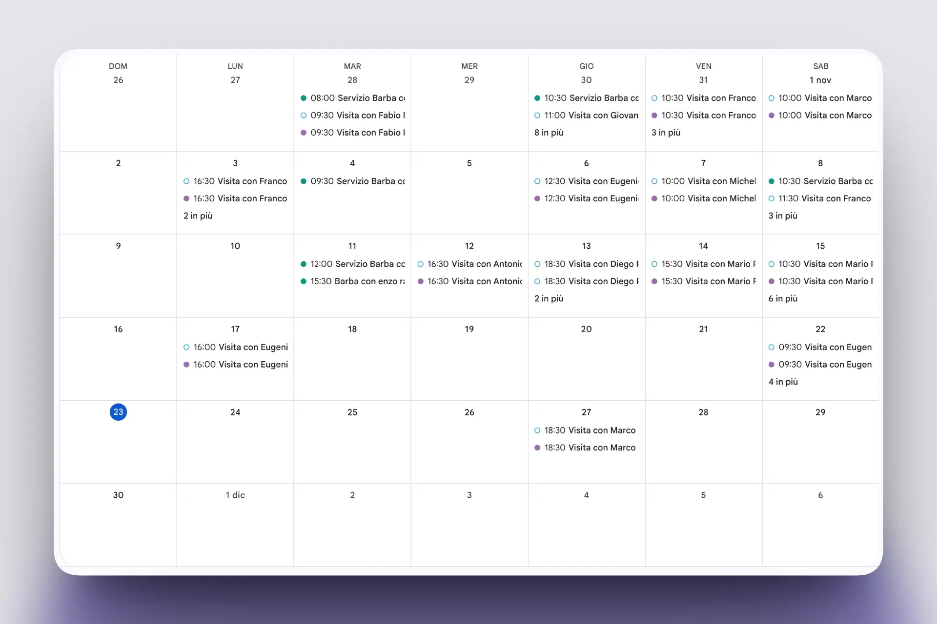 Calendario sincronizado con reservas automáticas